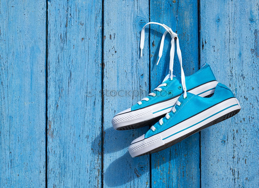 Image, Stock Photo male blue textile sneakers