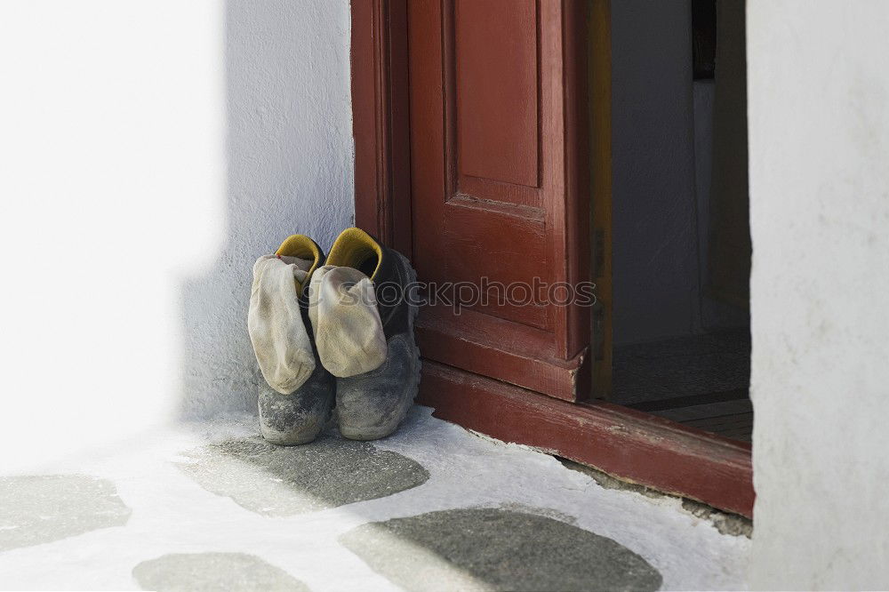 Foto Bild Botten Schuhe Tor Holz