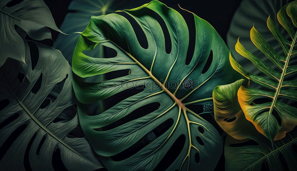 Image, Stock Photo green leaves texture Plant