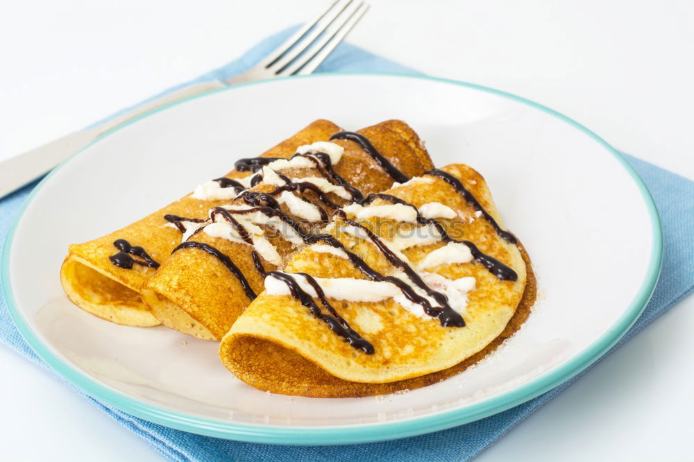 Similar – Image, Stock Photo Breakfast belgian with waffles with ice cream
