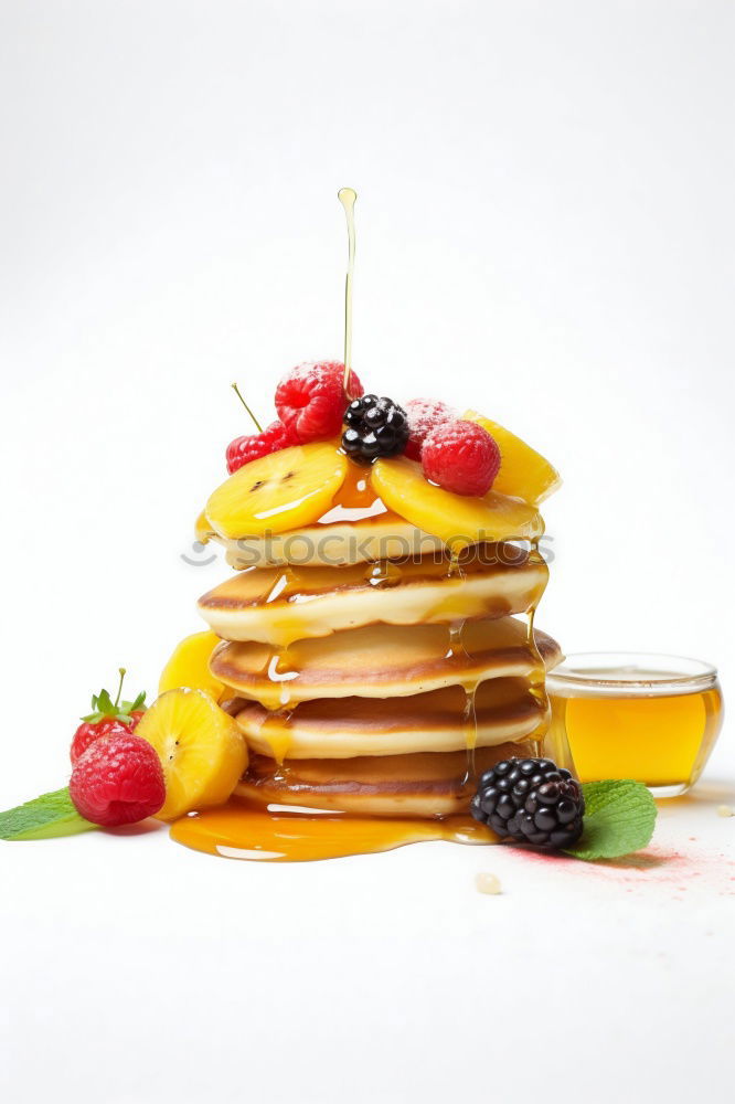 Similar – Image, Stock Photo Pancakes with raspberries and blueberries isolated