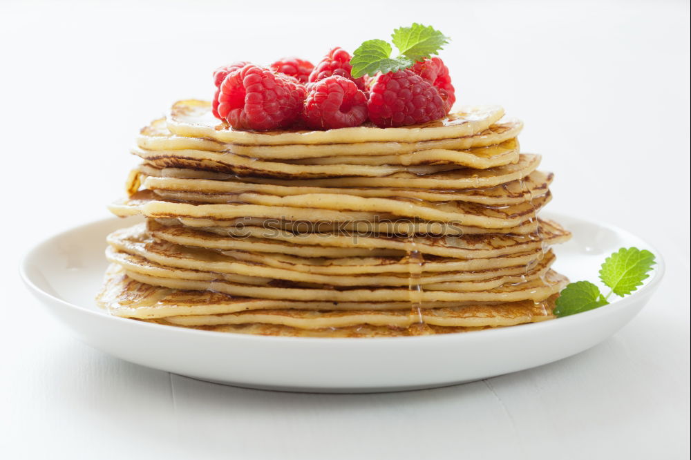 Similar – Image, Stock Photo Pancakes with raspberries and blueberries isolated