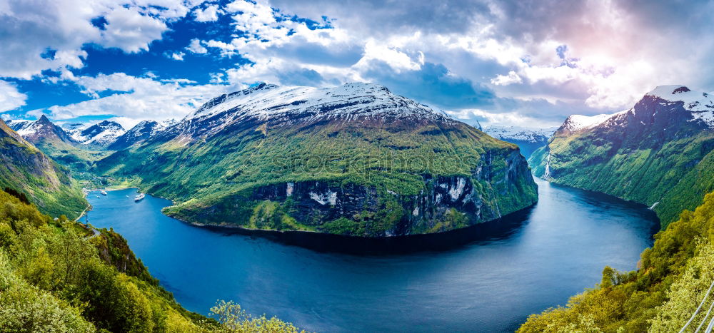 Similar – Image, Stock Photo fjord country Environment