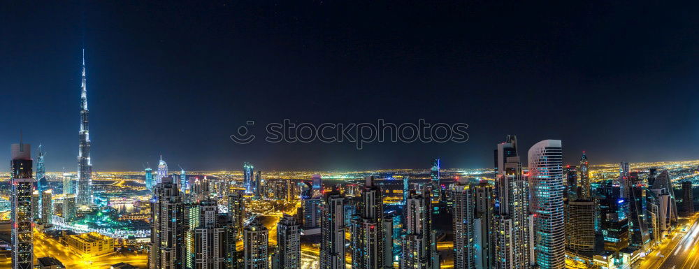 Similar – Dubai skyline aerial view