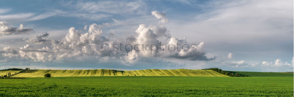 Similar – Image, Stock Photo Pointed cone heap of the former copper mining in the Mansfeld district behind a blooming rape field