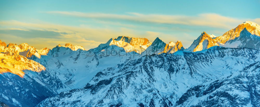 Similar – Image, Stock Photo Sunset in mountains