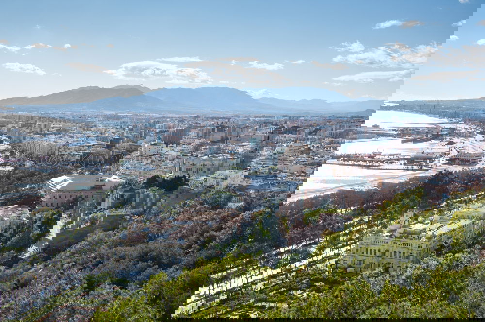 Similar – Image, Stock Photo View over the roofs of Marseille with sports field