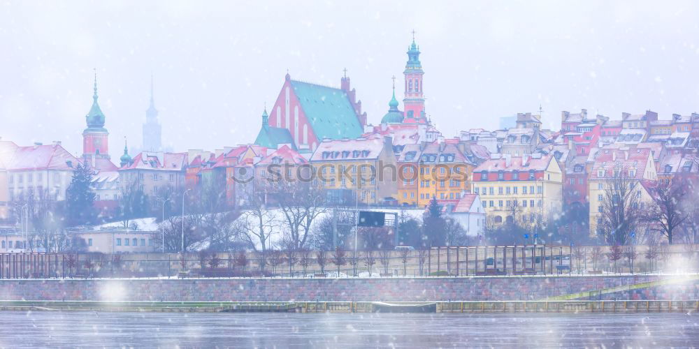 Similar – Image, Stock Photo View over the Warnow to the Hanseatic city of Rostock in winter