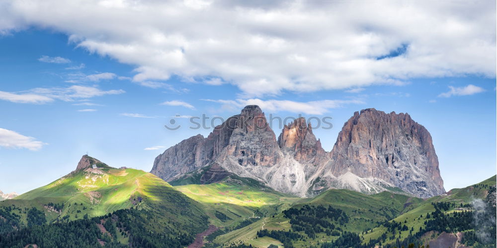 Similar – Image, Stock Photo Nuvolau peak after a summer snowfall, Dolomites, Italy.