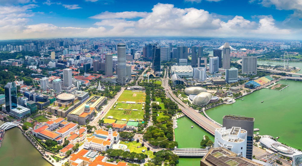 Similar – Image, Stock Photo Modern city skyline in sunlight