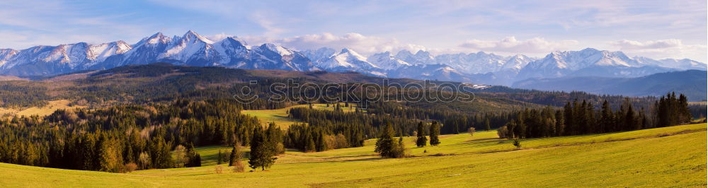 Similar – Image, Stock Photo Panorama of snowy Tatra mountains in spring, south Poland