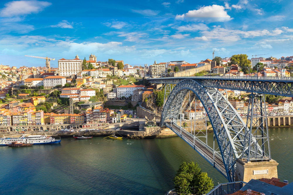 Similar – Aerial cityscape of Porto and Vila Nova da Gaia with connecting bridge, Portugal