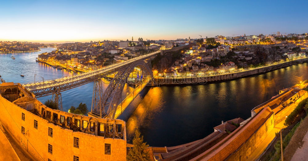 Similar – Image, Stock Photo Panorama of Porto and the Duoro at sunset