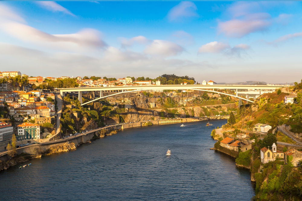 Similar – Aerial cityscape of Porto and Vila Nova da Gaia with connecting bridge, Portugal