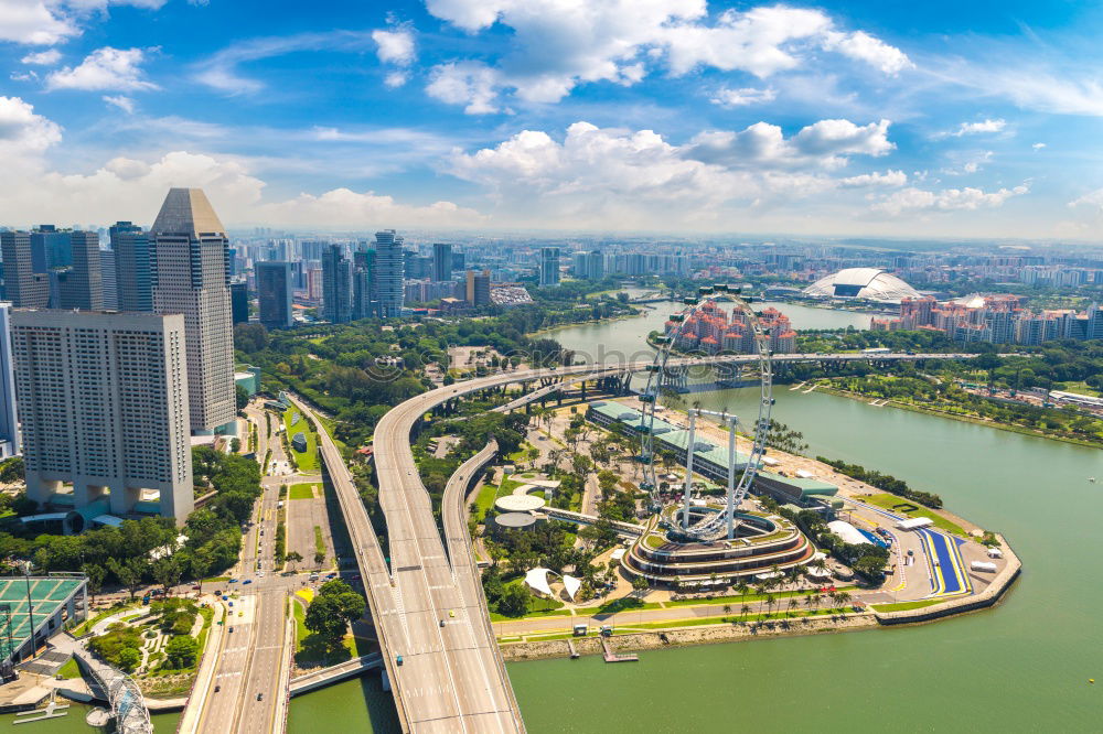 Similar – Image, Stock Photo Modern city skyline in sunlight