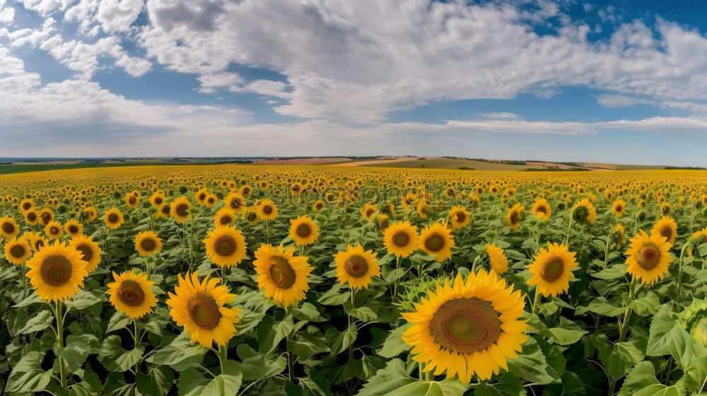 Similar – Sundown in the sunflower field