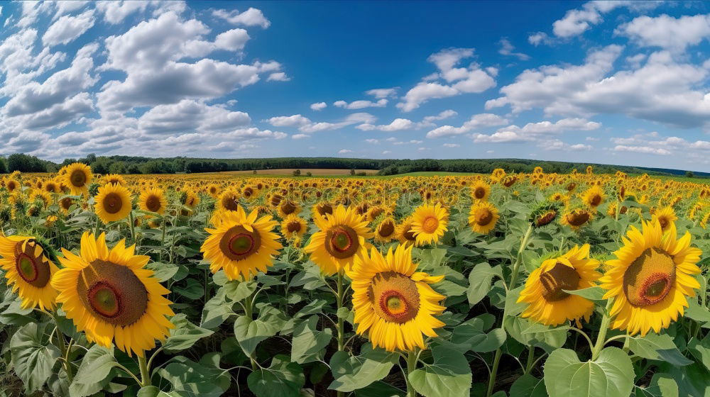 Similar – Sunflower field with house