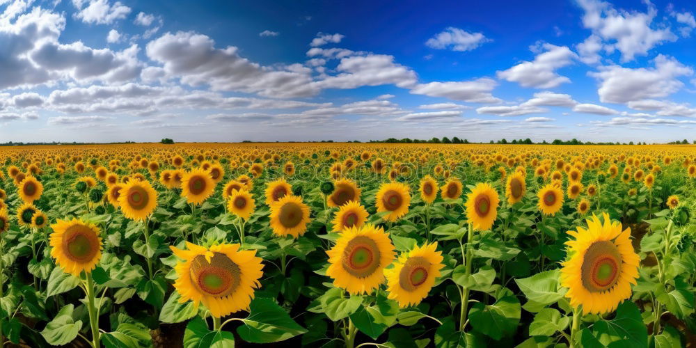 Similar – Sunflower field with house