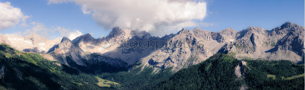 Similar – Berg an Gräsern und Bäumchen