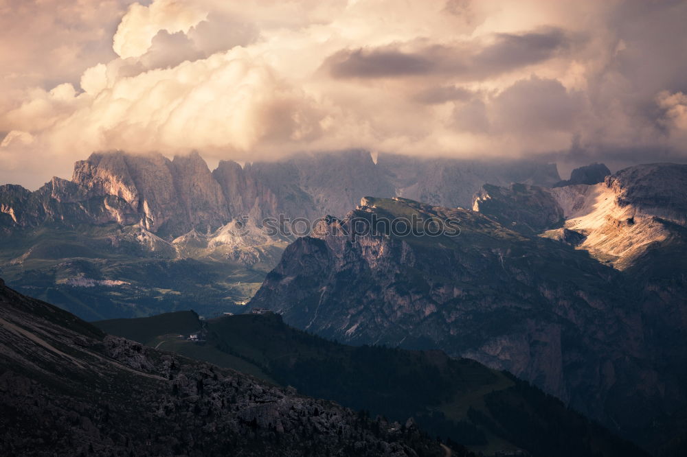 Similar – Sunrise in the Dolomites with view III