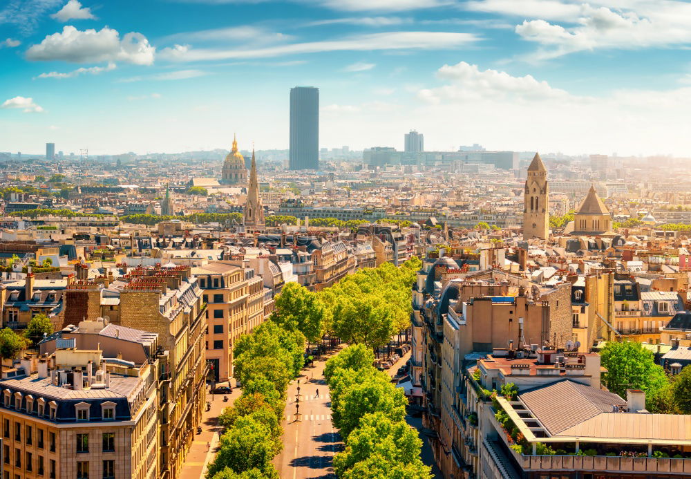 Similar – Paris cityscape with aerial architecture