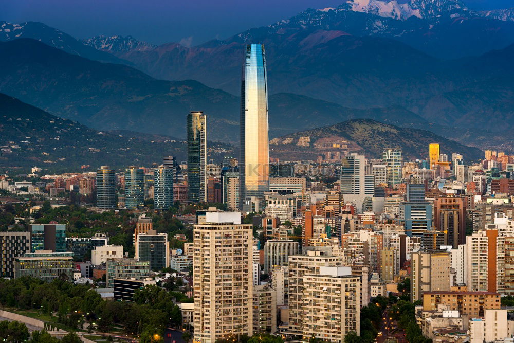 Similar – Image, Stock Photo Panoramic view of Santiago de Chile