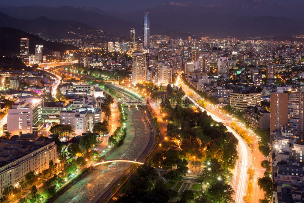 Similar – Image, Stock Photo Panoramic night view of Malaga city, Spain