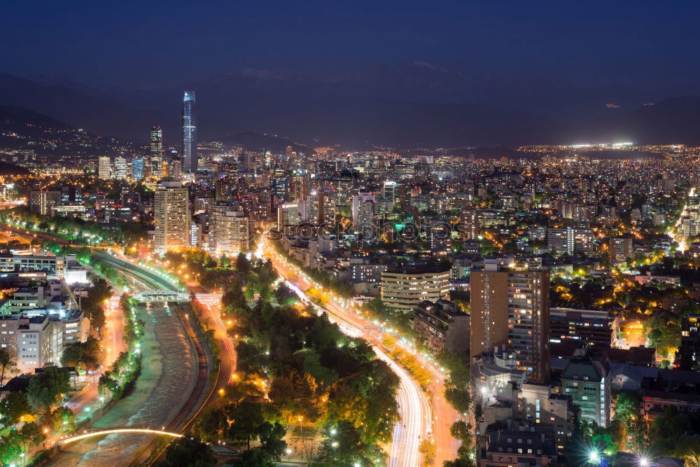 Similar – Image, Stock Photo Panoramic night view of Malaga city, Spain