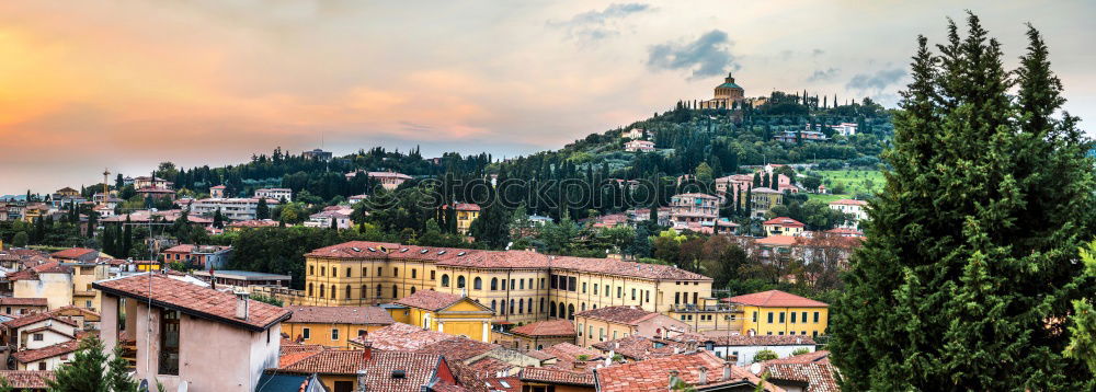 Similar – Image, Stock Photo Greek town evening panorama with red roof houses, valley and mountains in the background, Kalambaka, Thessaly, Greece