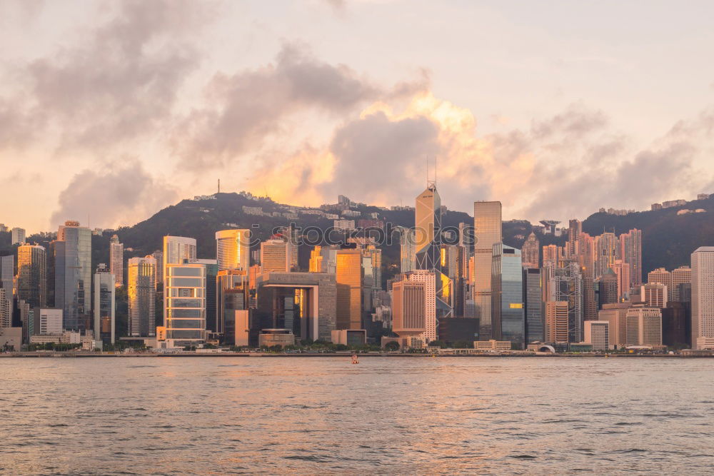 Similar – Image, Stock Photo Blue hour in Hong Kong with skyline