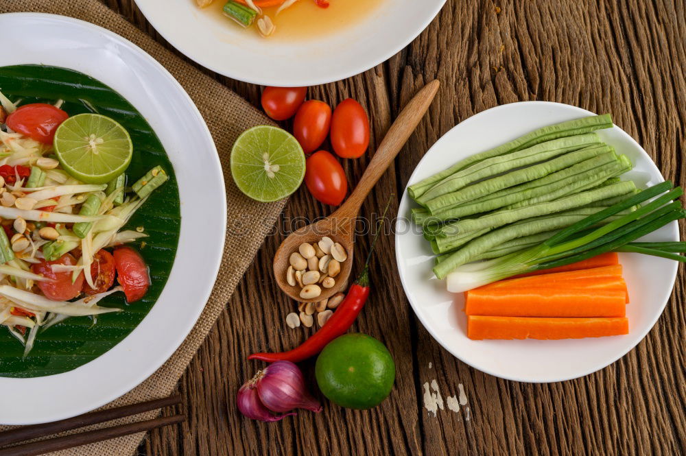 Similar – Image, Stock Photo Top view of green salad with a green juice