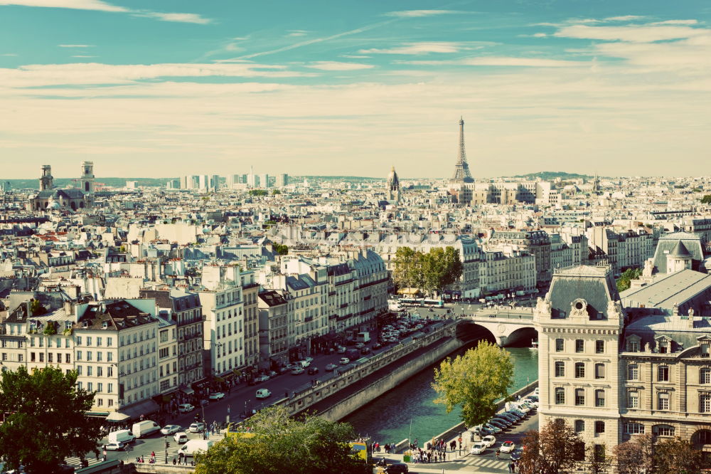 Similar – Paris cityscape with aerial architecture