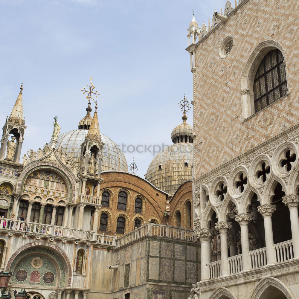 Similar – Image, Stock Photo Panoramic aerial view of Venice with St. Mark’s cathedral domes