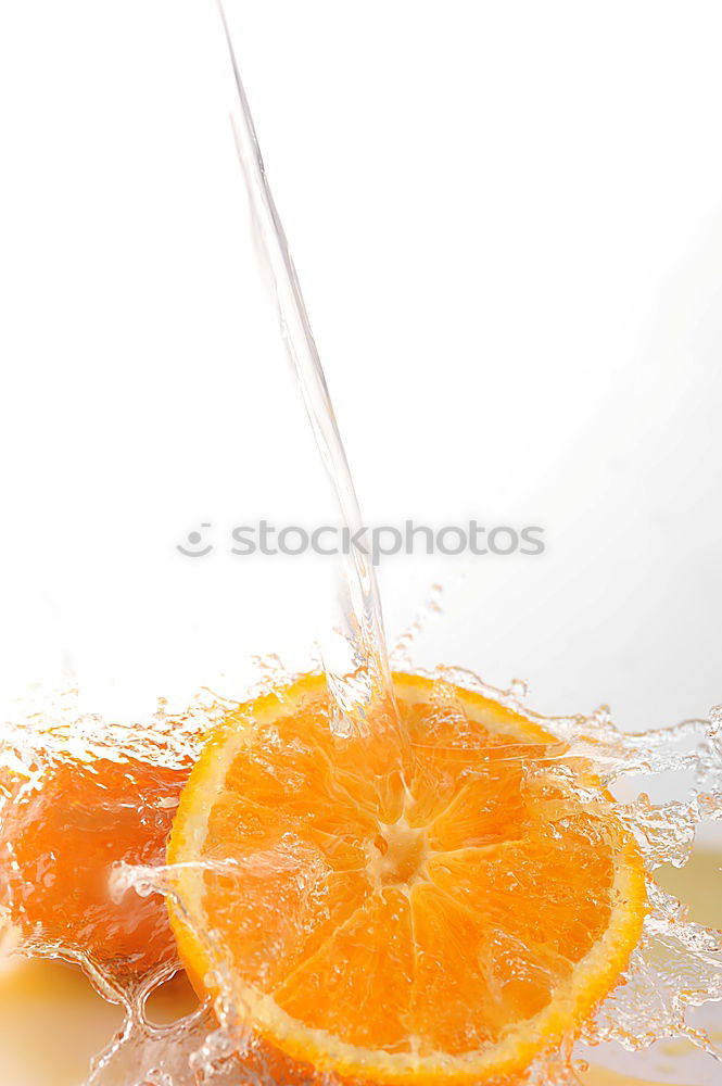 Similar – Image, Stock Photo A glass of soft drink with tangerine, cucumber and straw on white background