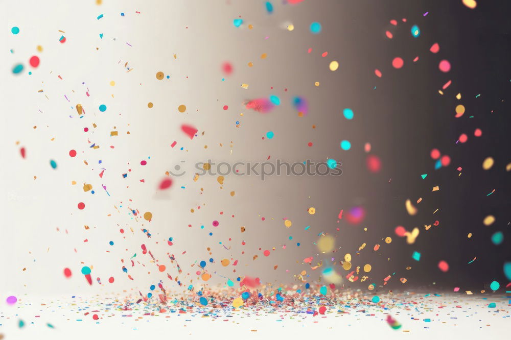 Similar – Black woman with afro hair celebrating with confetti.