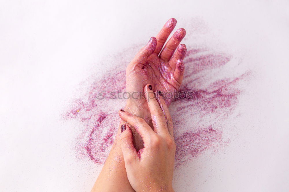 Similar – Image, Stock Photo Hand with pink color