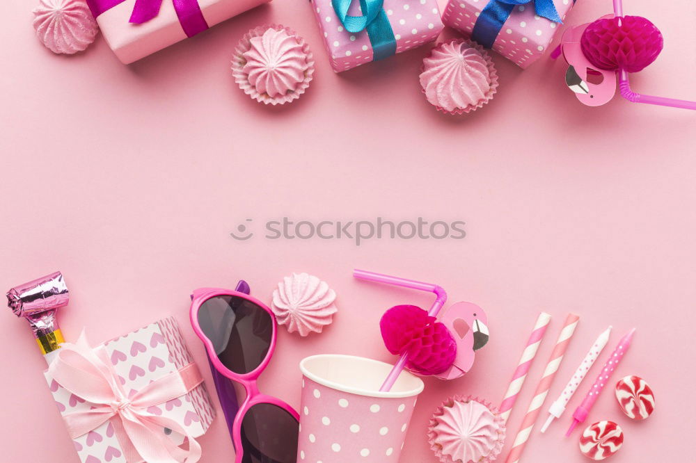 Similar – Image, Stock Photo Pink beach accessories on blue background