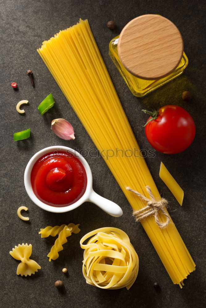 Similar – Image, Stock Photo raw Italian long pasta