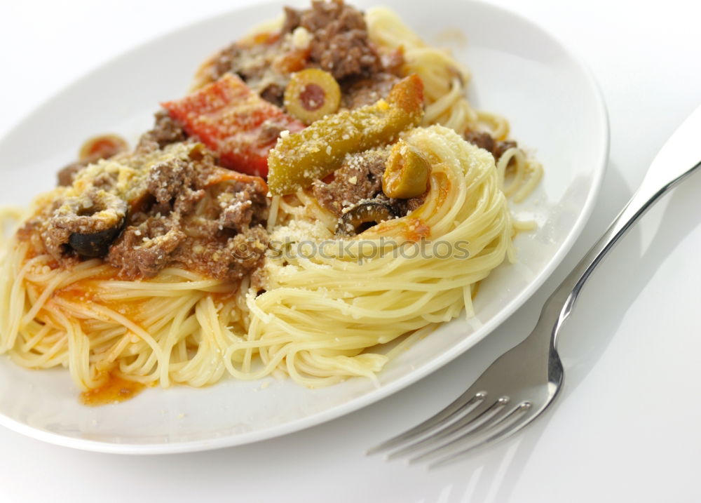 Similar – Image, Stock Photo Spaghetti Bolognese, Classic from Italy