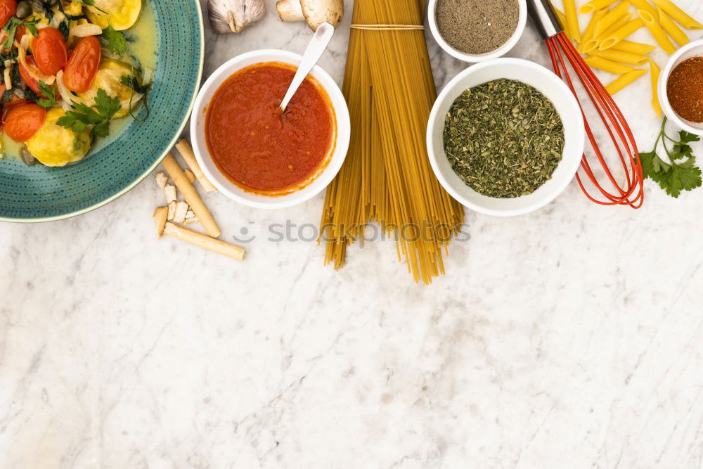 Similar – Image, Stock Photo Bowls with ingredients for balanced stew dish