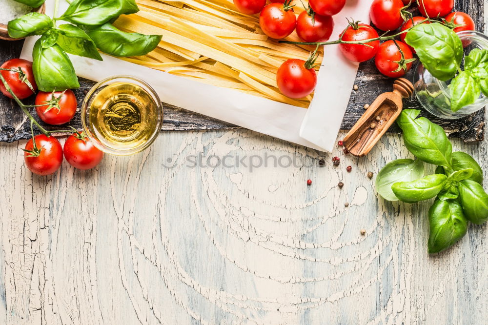 Wild garlic noodles cooking ingredients