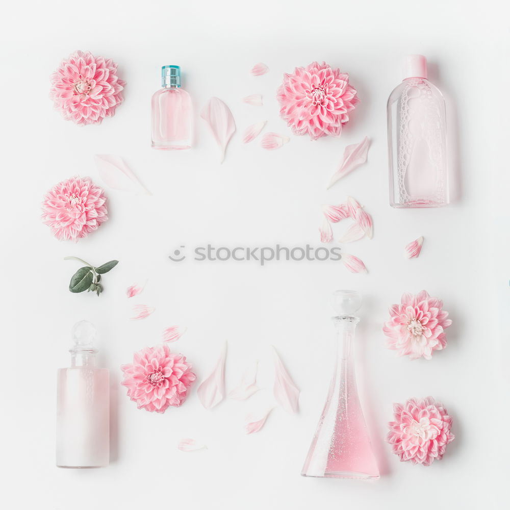 Similar – Image, Stock Photo Cosmetic bottles with pastel pink flower