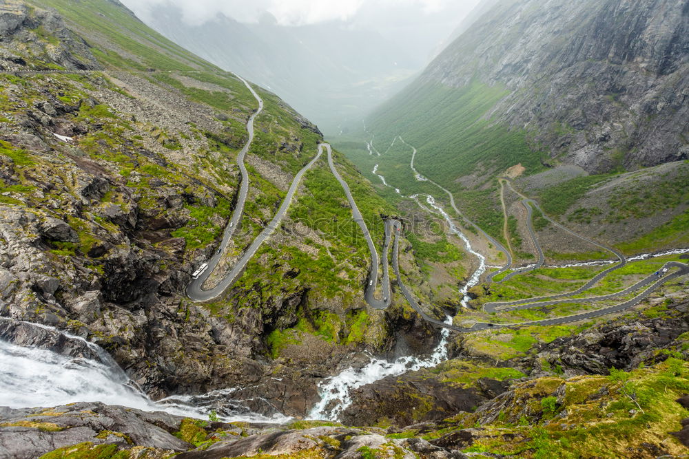 Similar – Image, Stock Photo Hairpin curves in Trollstigen