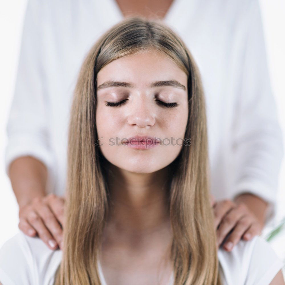 Similar – Image, Stock Photo sad daughter hugging his mother at home. Concept of couple family is in sorrow.