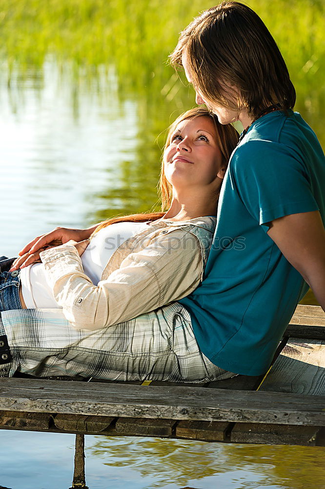 Similar – Image, Stock Photo Lesbian family with child on lawn
