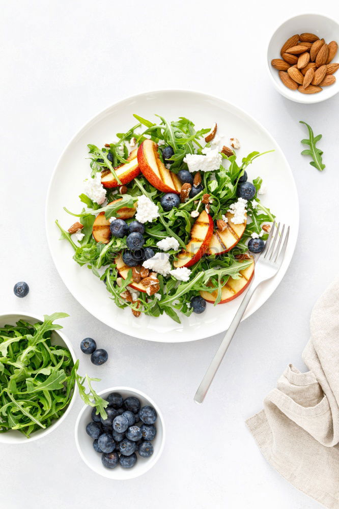 Similar – Image, Stock Photo Chicken salad with green mixed salad leaves