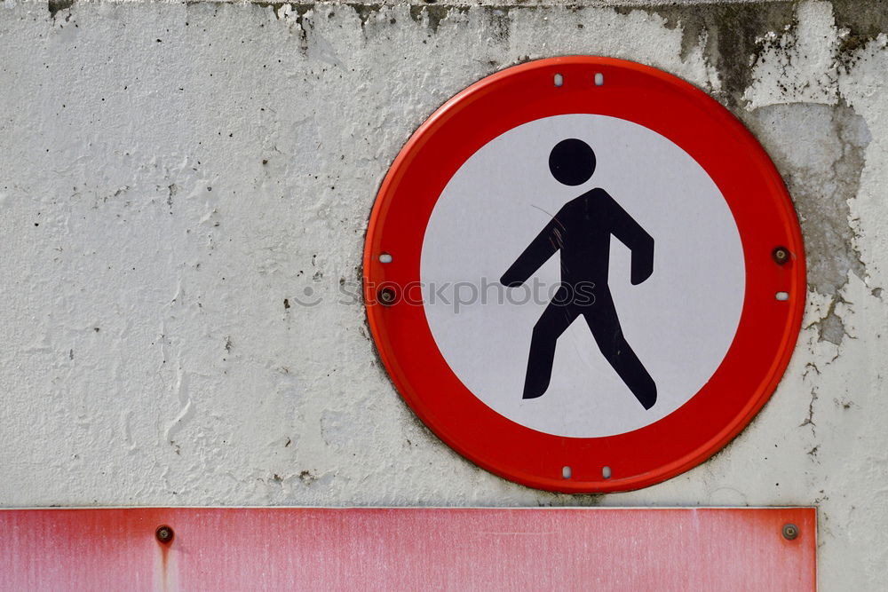 Similar – Warning sign: Attention! Old people cross the street