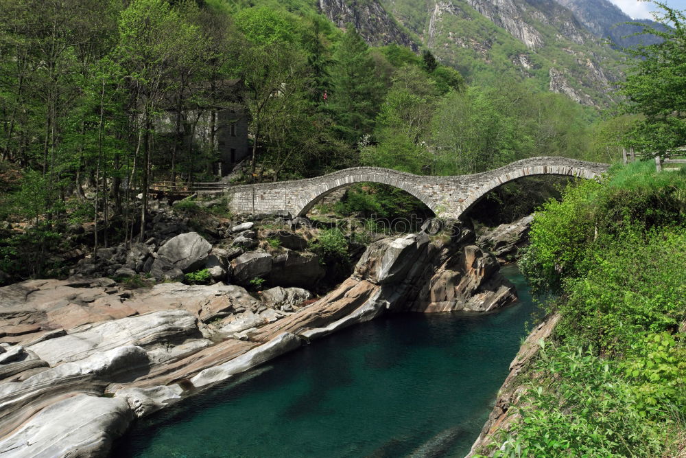 Similar – Image, Stock Photo Bridge in Ticino (CH)