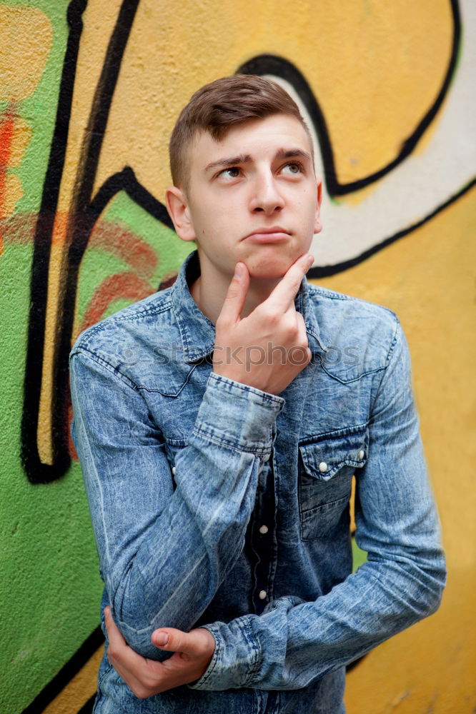 Similar – Image, Stock Photo portrait of a sleeping teenager sitting on a bench