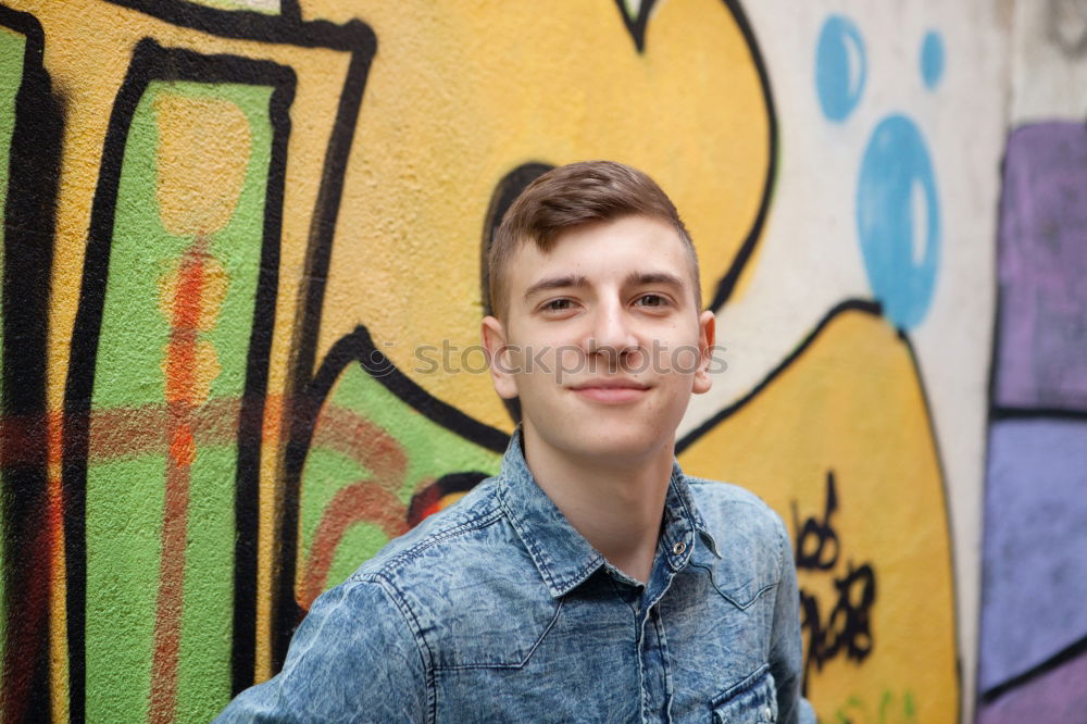 Similar – Young man at graffiti Man